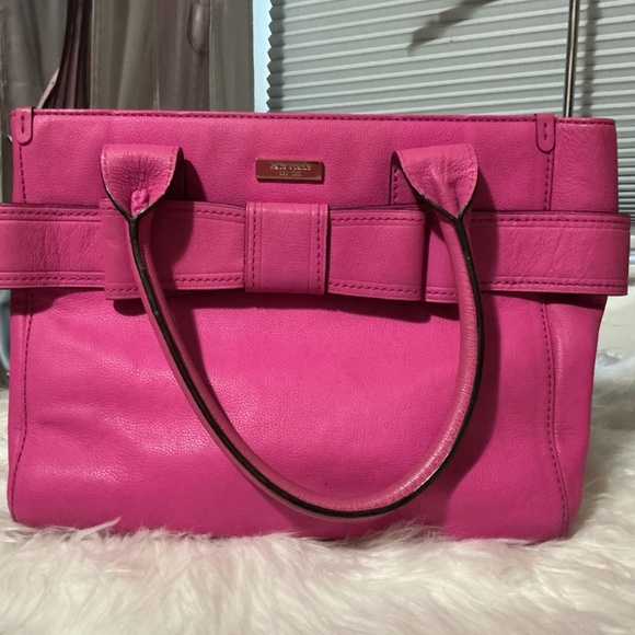 Kate Spade hot pink shoulder bag.  12 inches wide x 9 inches high. - Picture 2 of 7